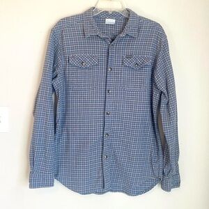 Columbia Blue Plaid Button-Up Shirt – Mens Medium